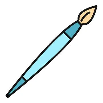 Paintbrush drawing creative art tool graphic icon Stock Illustration