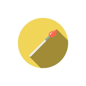 Paintbrush flat icon with long shadow Stock Illustration