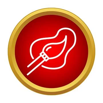 Paintbrush icon creating red paint stroke design 스톡 일러스트
