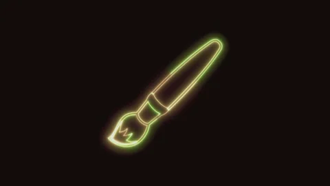 Paintbrush Icon Neon Seamless Loop 4K (B... | Stock Video | Pond5