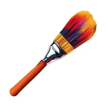 Paintbrush icon on white background for creativity Stock Illustration