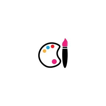 Paintbrush logo template vector Stock Illustration