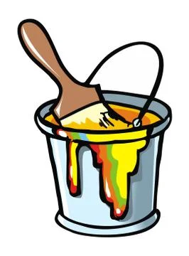 Paintbrush in a paint can Stock Illustration