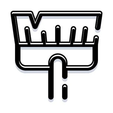 Paintbrush tool creating a stroke line icon イラスト素材