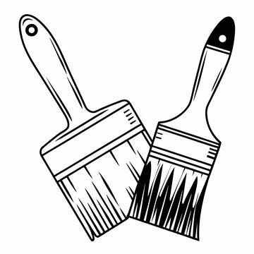Paintbrush Vector Illustration Flat Art Supplies (1) vector illustration de.. Stock Illustration