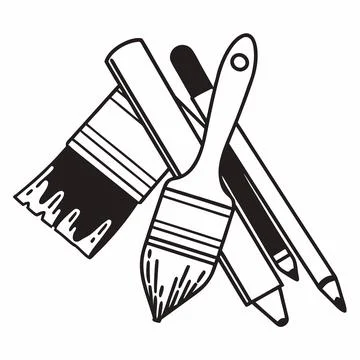 Paintbrush Vector Illustration Flat Art Supplies vector illustration design 7 Stock Illustration