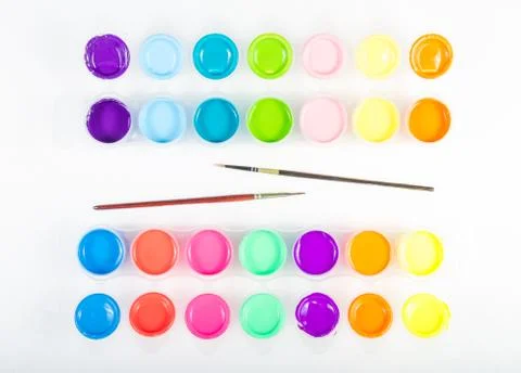 Paintbrushes and paint . Stock Photos