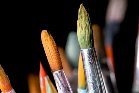 Paintbrushes Close Up Stock Photos