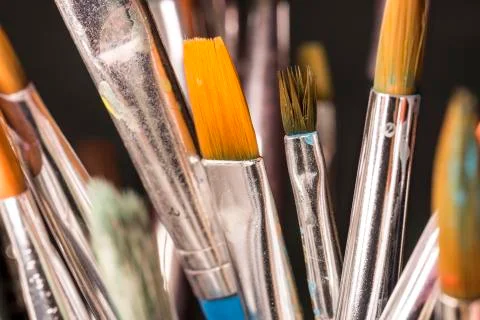 Paintbrushes Close Up Stock Photos