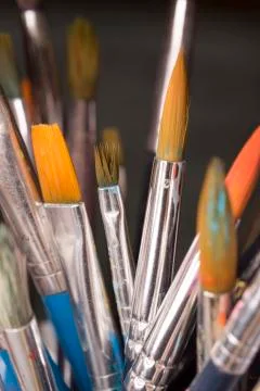 Paintbrushes Close Up Stock Photos