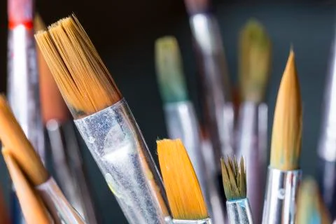 Paintbrushes Close Up Stock Photos