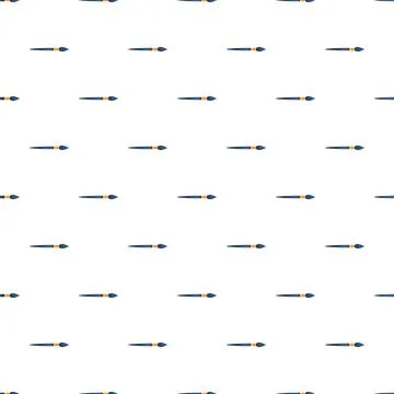 Paintbrushes forming a repeating pattern on white background Stock Illustration