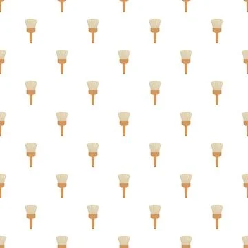 Paintbrushes forming a seamless pattern on a white background Stock Illustration