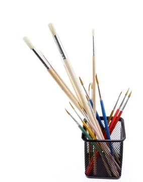 Paintbrushes isolated on white background Stock Photos