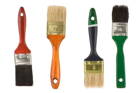 Paintbrushes isolated on white Stock Photos