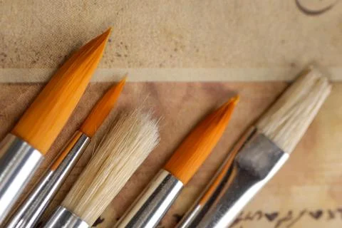 Paintbrushes set Stock Photos