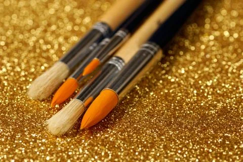 Paintbrushes set Stock Photos