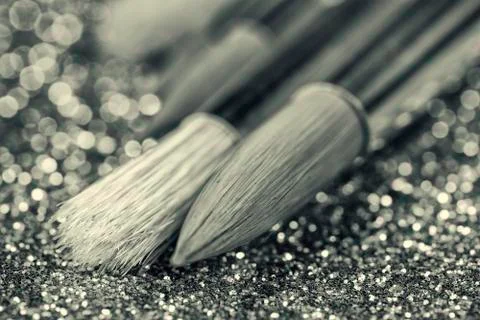 Paintbrushes set Stock Photos