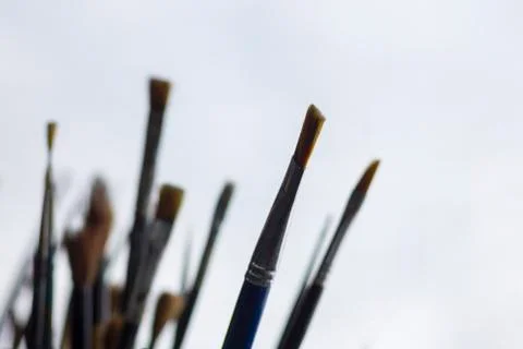 Paintbrushes by the window Stock-Fotos