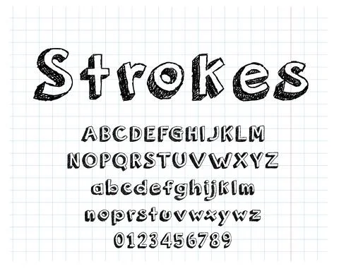Painted ABC Font Brush Strokes vector eps10 Stock Illustration