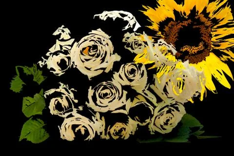 Painted abstract flower Stock Illustration