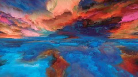 Painted Abstract Landscape Stock Illustration