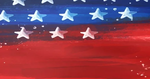 Painted Abstract USA Flag Stock Footage 106654411