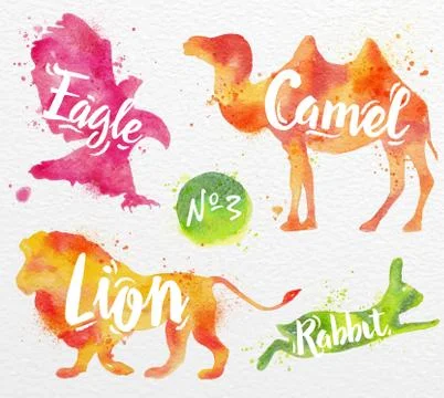 Painted animals camel Stock Illustration