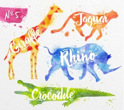 Painted animals crocodile Stock Illustration
