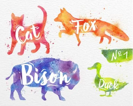 Painted animals deer 스톡 일러스트