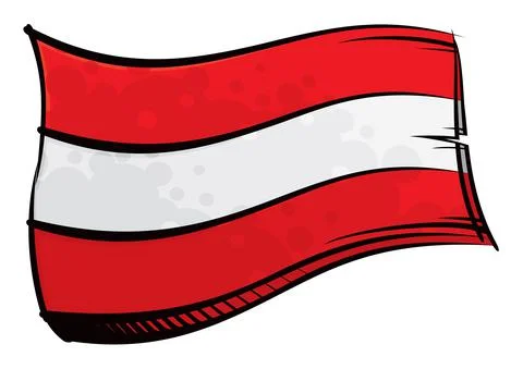 Painted Austria flag waving in wind Stock Illustration