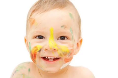 Painted baby Stock Photos