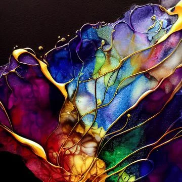 Painted background with mixed liquid paints Stock Illustration