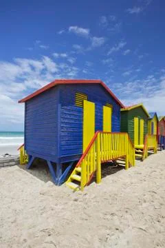 Painted beach huts 스톡 사진
