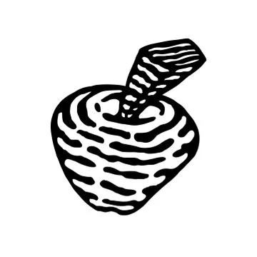 Painted black apple Stock Illustration