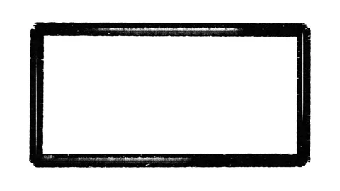 Painted black grunge frame, stop motion animation on a white background Stock Footage 151079467