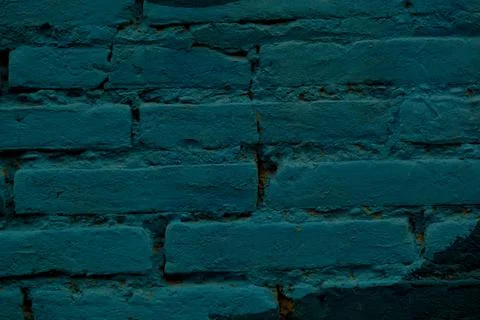 Painted blue brick wall background texture Foto stock