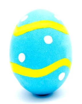 Painted blue easter egg isolated Stock Photos