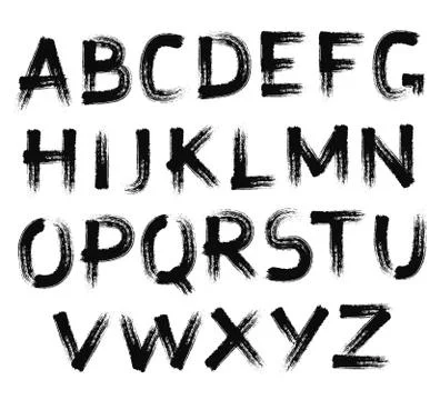 Painted Bold Font Hand Written Grunge Stock Illustration