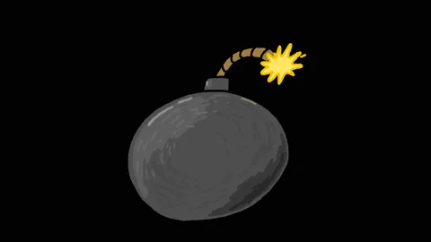 Painted bomb with a wick and an explosion Stock-Footage 125622983