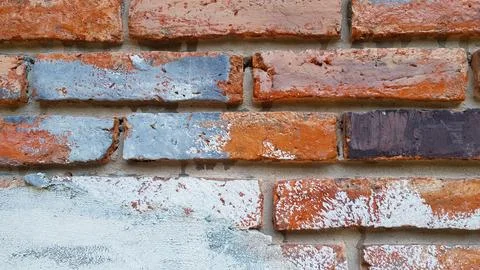 Painted brick wall for background. Pattern of brickwork wallpaper Stock Photos