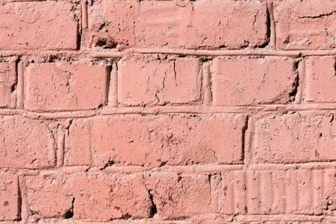 Painted brick wall texture close up. Brick wall background Stock Photos