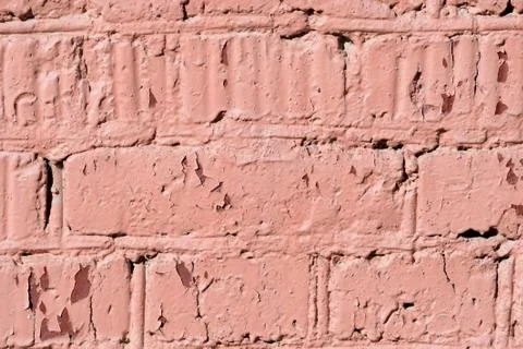 Painted brick wall texture close up. Brick wall background Stock Photos