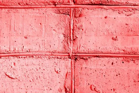 Painted brick wall texture close up. Abstract background red color toned Stock Photos