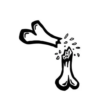 Painted broken bone Stock Illustration