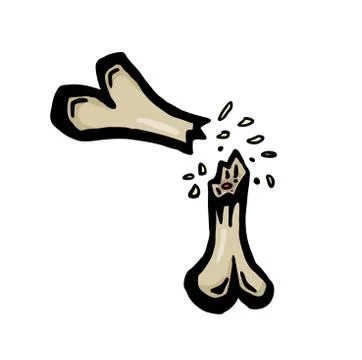 Painted broken bone Stock Illustration