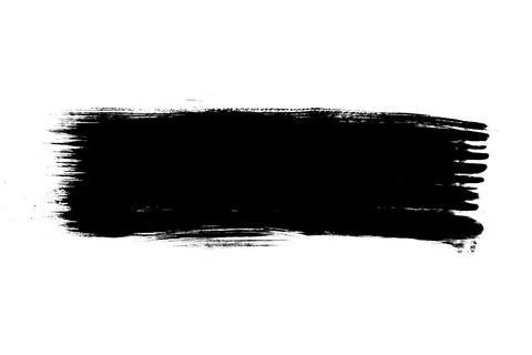 Painted brush stroke with colored paint on a transparent background Stock Photos