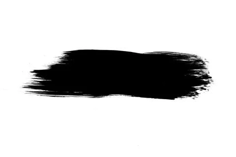 Painted brush stroke with colored paint on a transparent background Stock Photos