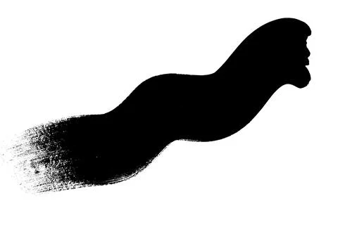 Painted brush stroke with colored paint on a transparent background Stock Photos