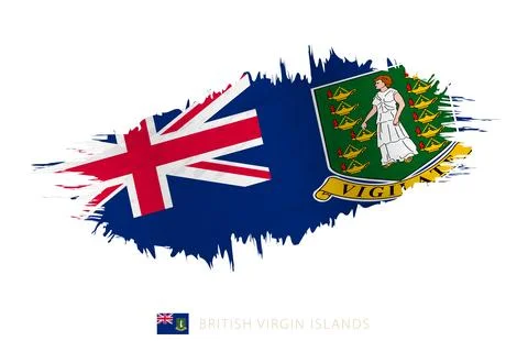 Painted brushstroke flag of British Virgin Islands with waving effect. Stock-Illustration